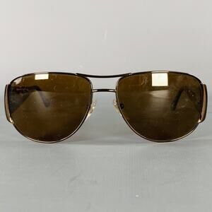 PERSOL Brown Tortoiseshell Acetate Metal Polarized Aviator Sunglasses